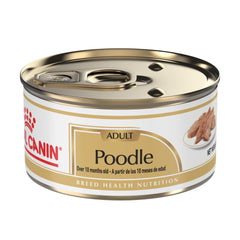 Royal Canin Poodle Adult loaf in sauce can highlighting breed-specific nutrition