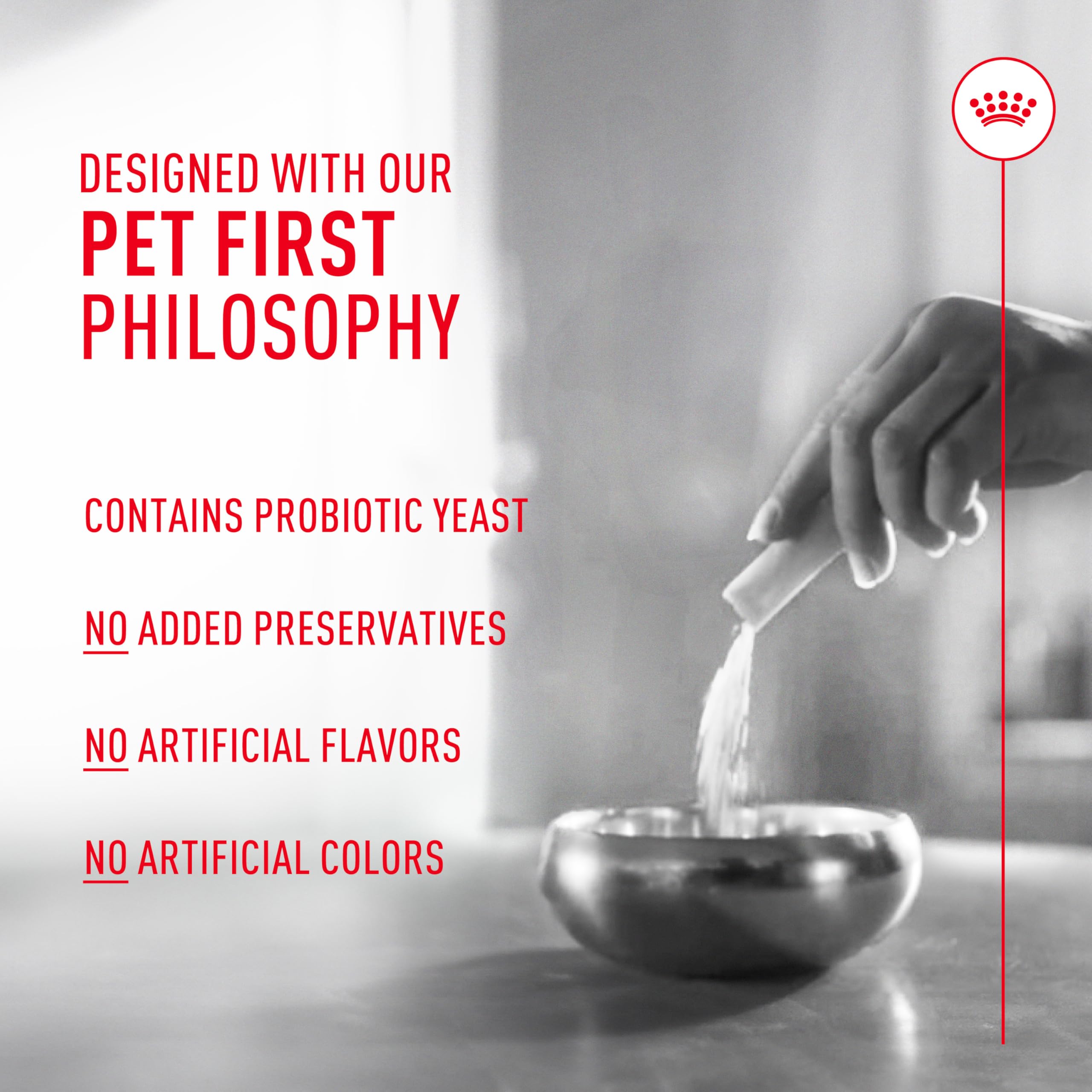 Royal Canin Probiotics live probiotic symbol indicating guaranteed active cultures