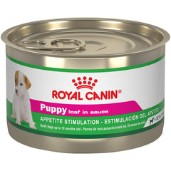 Royal Canin Puppy Loaf in Sauce served in a bowl, a palatable texture for growing puppies.