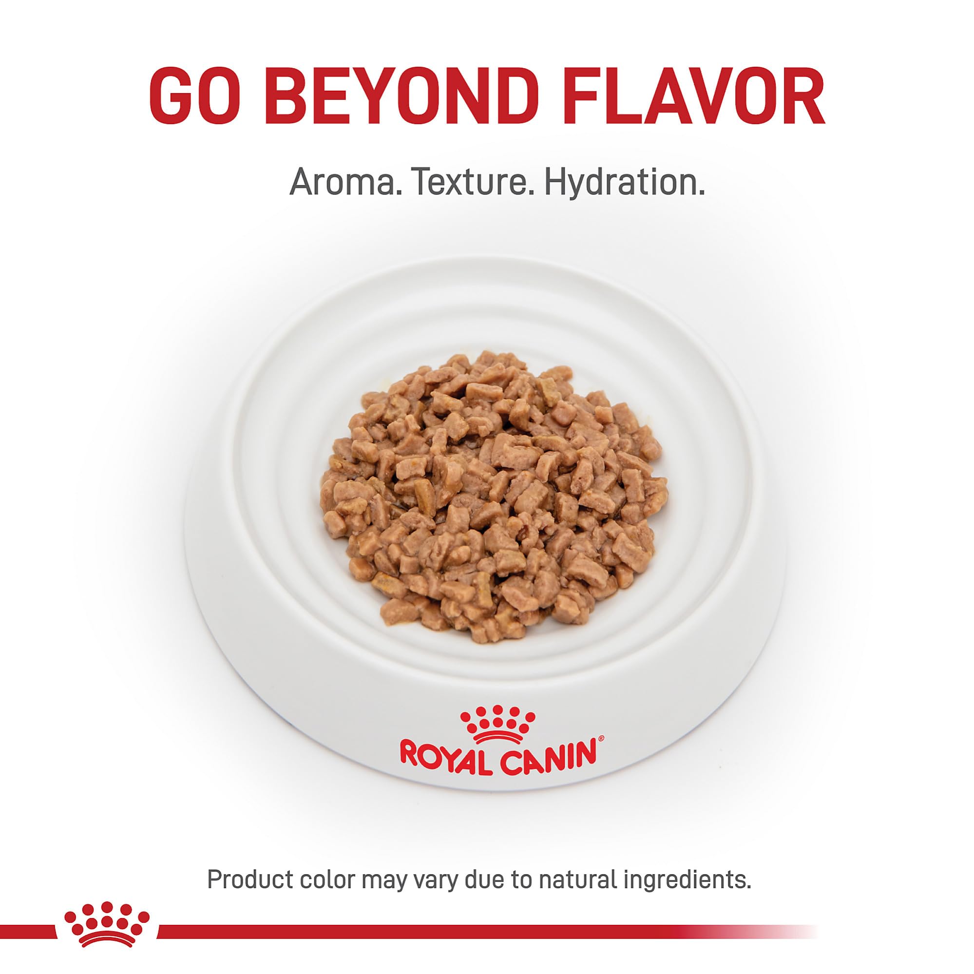 Royal Canin Renal Support D thin slices in gravy close-up, appetizing aroma.