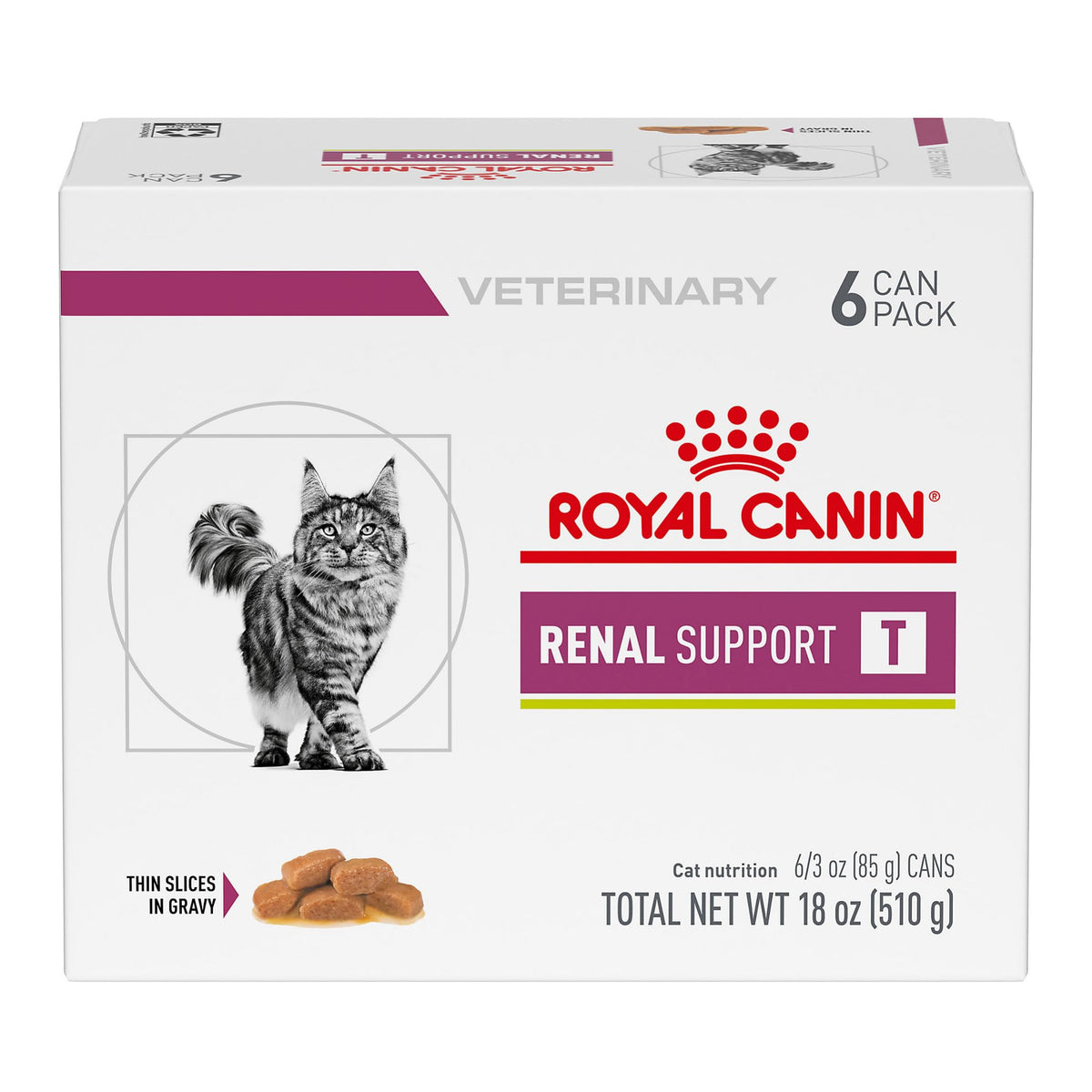 Royal Canin Renal Support T slices in gravy entice cats with tasty texture