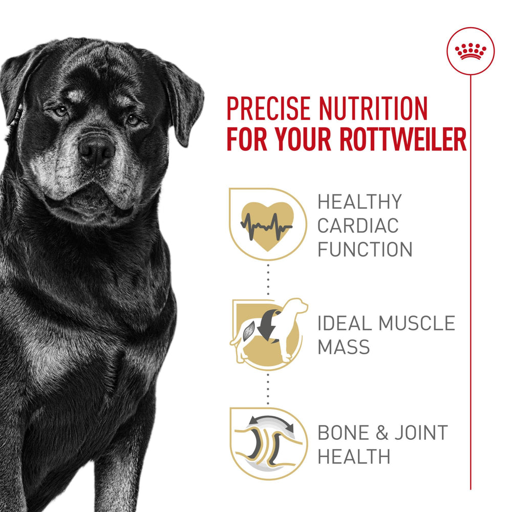 Royal Canin Rottweiler Adult heart-healthy formula with taurine, EPA, DHA for cardiovascular support