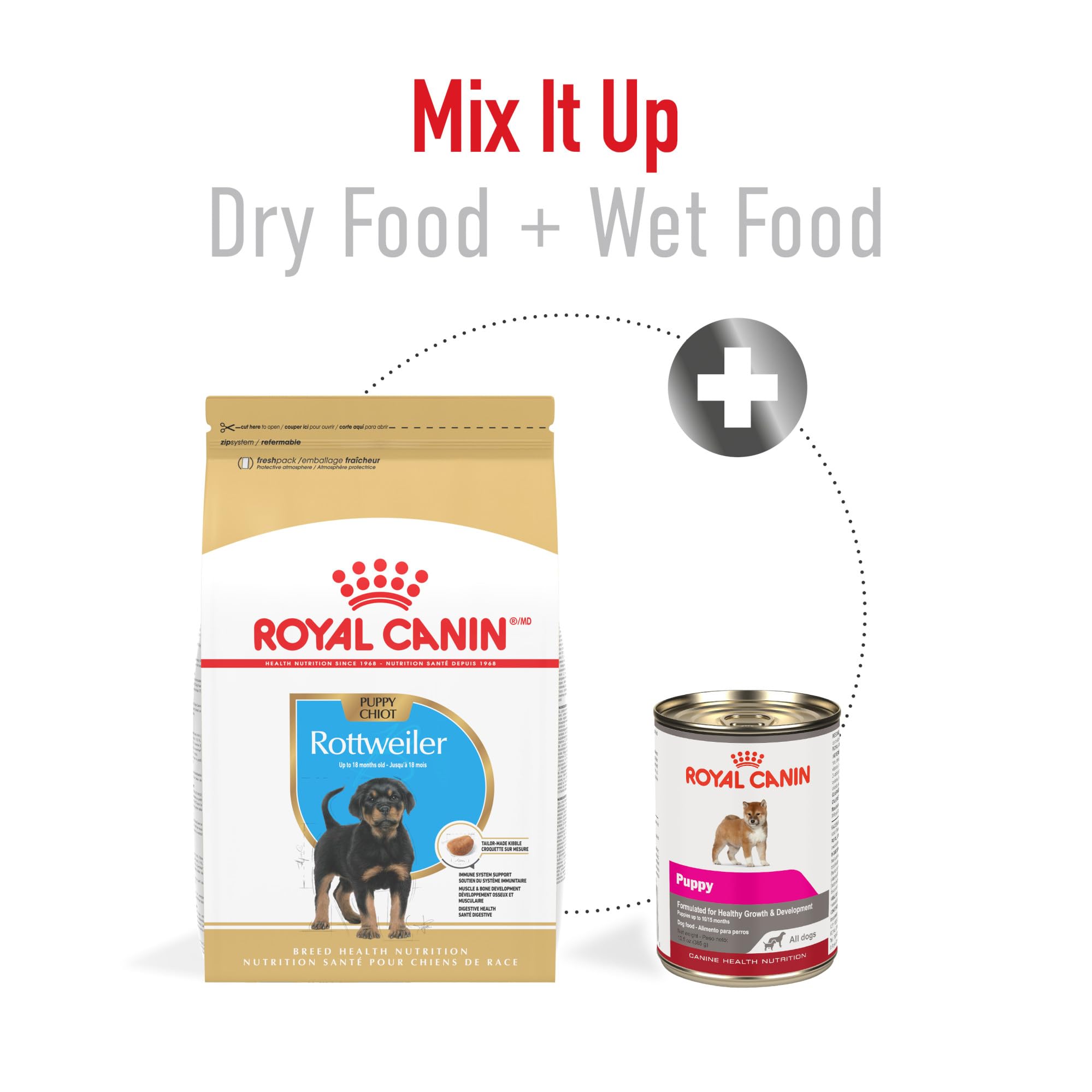 Protein, minerals, and L-carnitine in Royal Canin Rottweiler Puppy for bone and muscle growth