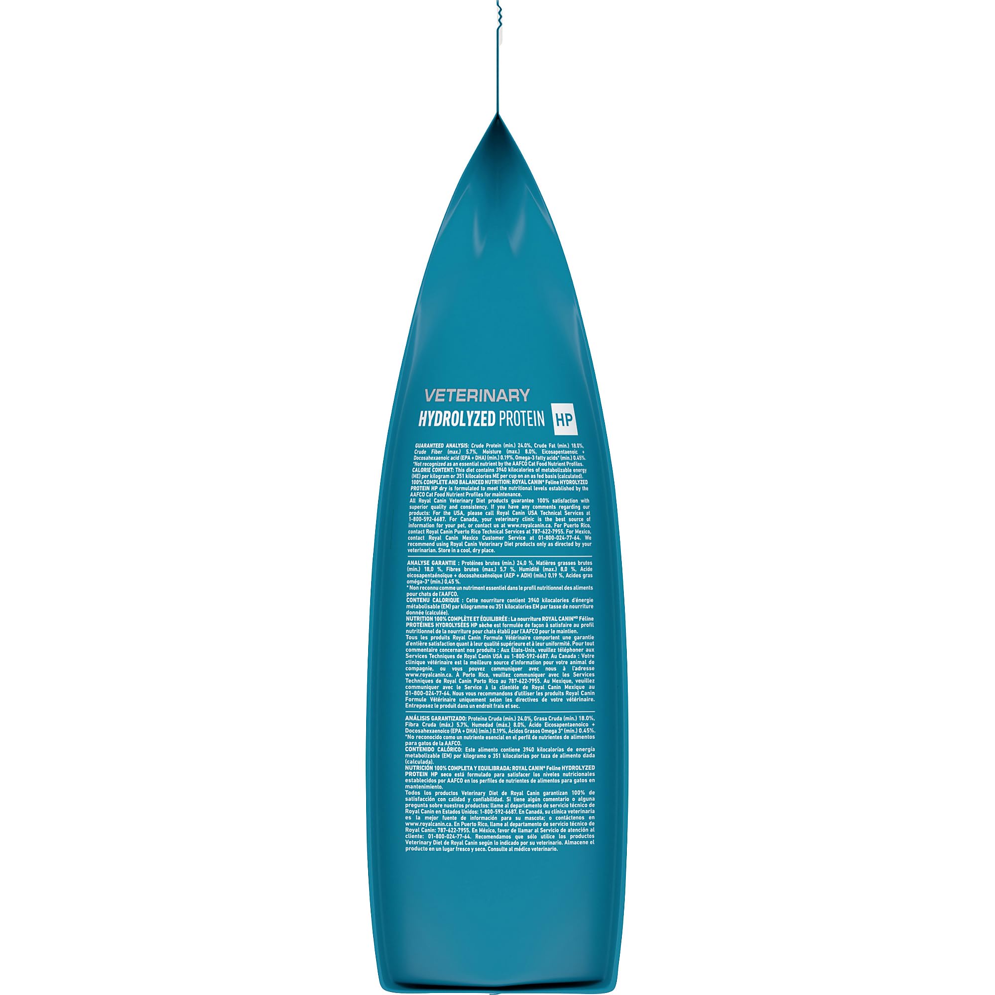 Royal Canin serving guide for adult cats with sensitivities.