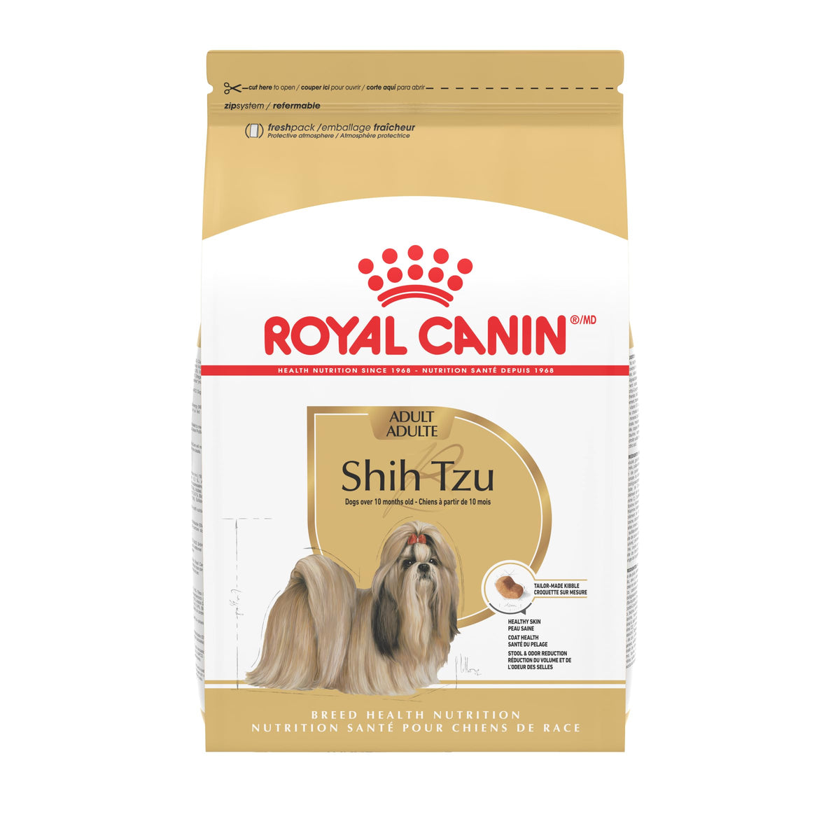 Royal Canin Shih Tzu Adult dry dog food bag for purebred care