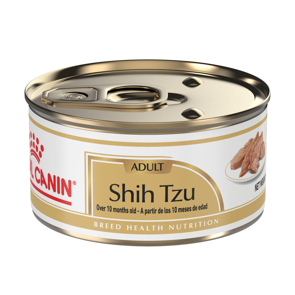 Royal Canin Shih Tzu loaf in sauce in a bowl, easy to eat for small breeds.