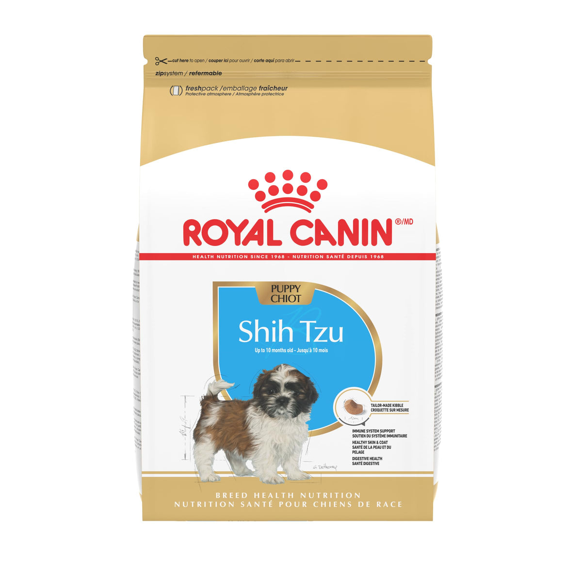 ROYAL CANIN Shih Tzu Puppy bag tailored for tiny mouths and growth.