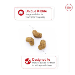 Specialized kibble supports underbite comfort and easy picking.