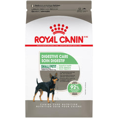 Royal Canin Small Digestive Care dry dog food in a bowl for small dogs with sensitive stomachs.