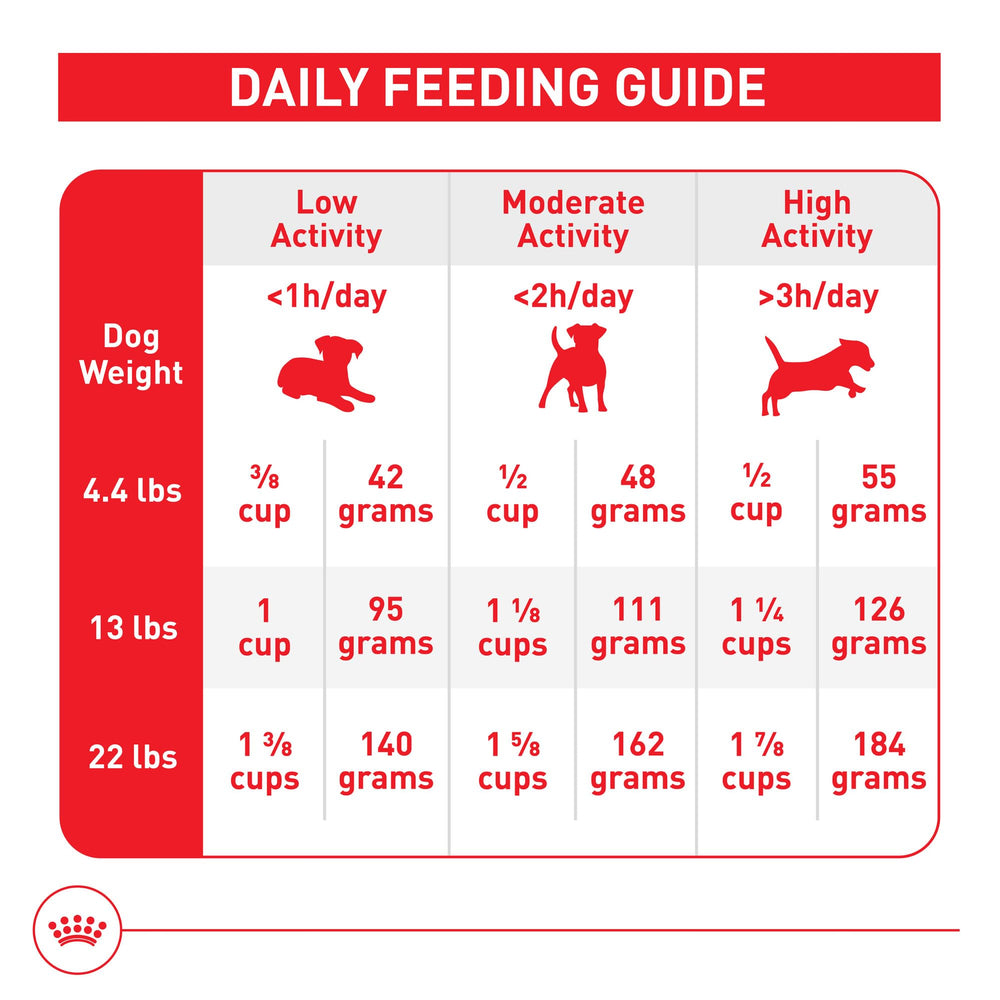 Royal Canin digestive-friendly formula visualization for small dogs.