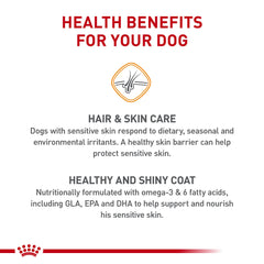Royal Canin Small Sensitive Skin Care with wet food offers texture variety.