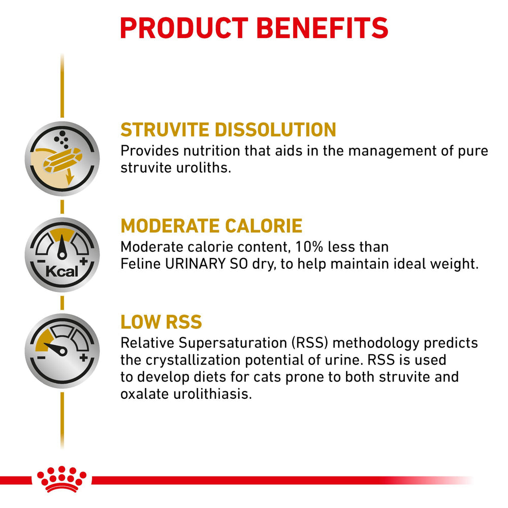 Royal Canin Urinary SO serving bowl with dry cat food ready to serve.