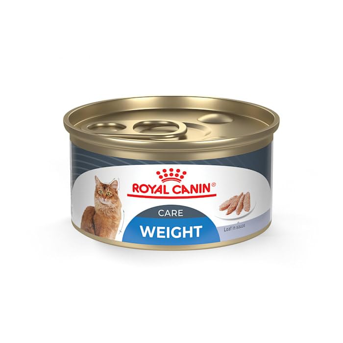Royal Canin Feline Weight Care loaf served with dry kibble pairing