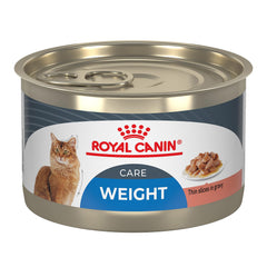 Royal Canin Weight Care thin slices in gravy served in a bowl for weight management.