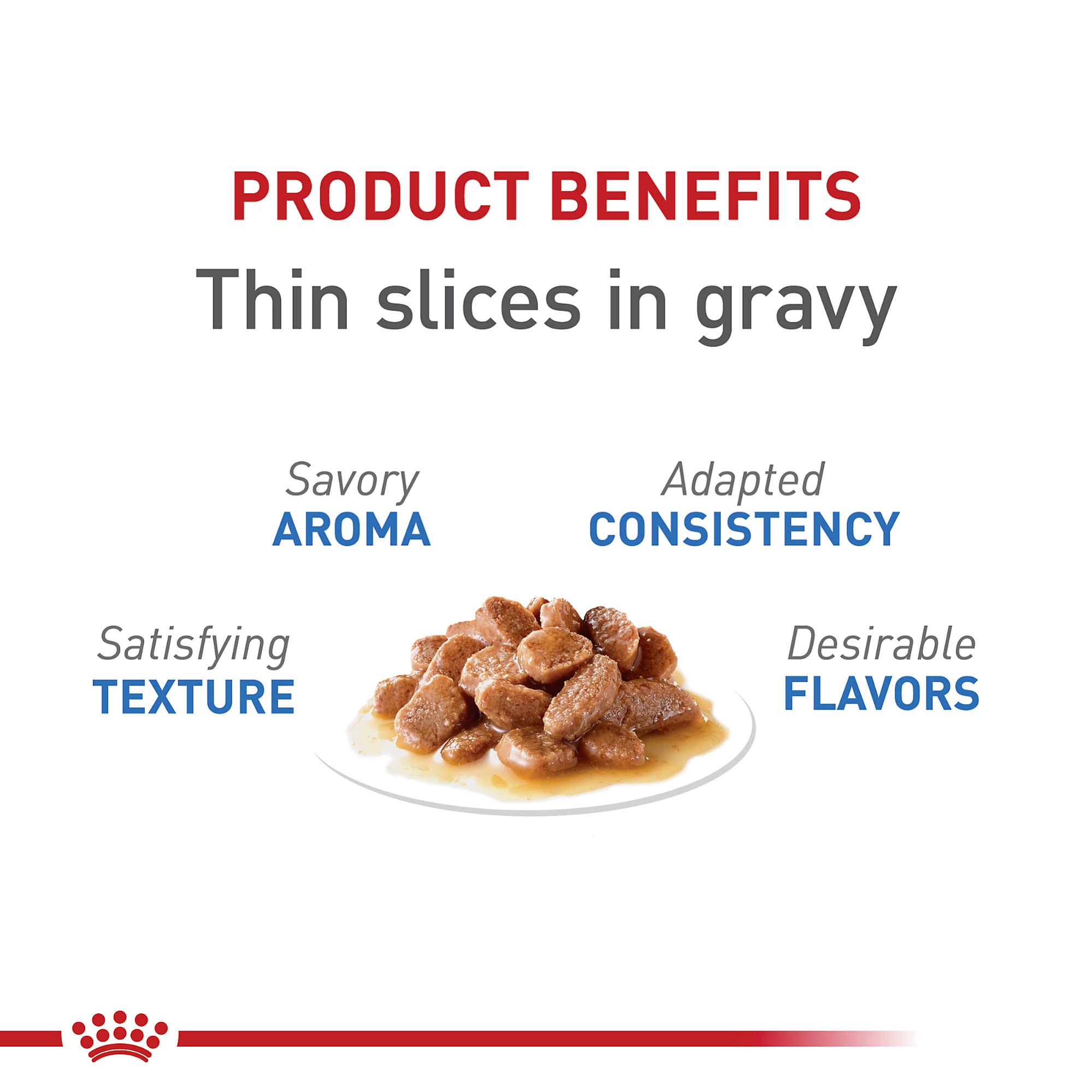 Royal Canin Weight Care wet food closeup highlighting soft texture for palatability.