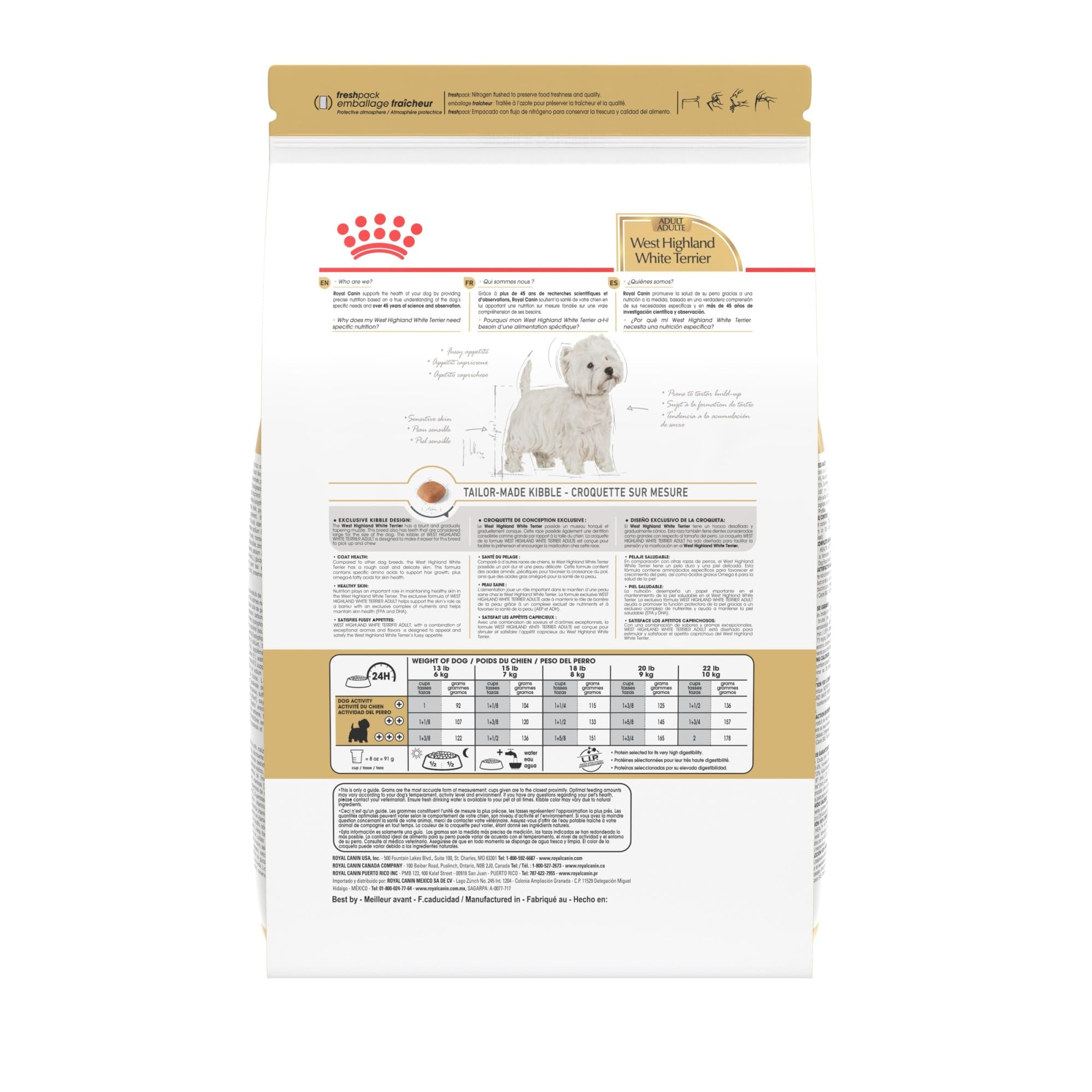 Royal Canin West Highland White Terrier breed-specific nutrition tailored for Westies