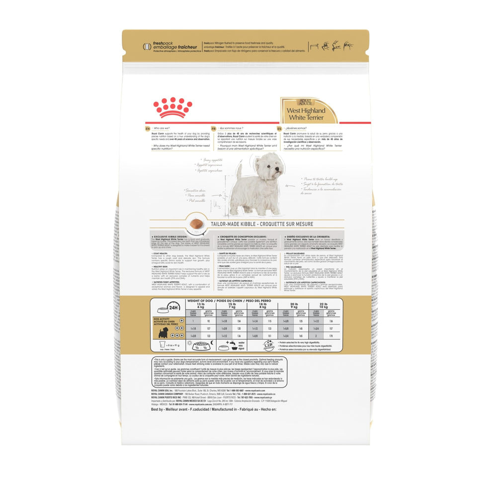 Royal Canin West Highland White Terrier breed-specific nutrition tailored for Westies