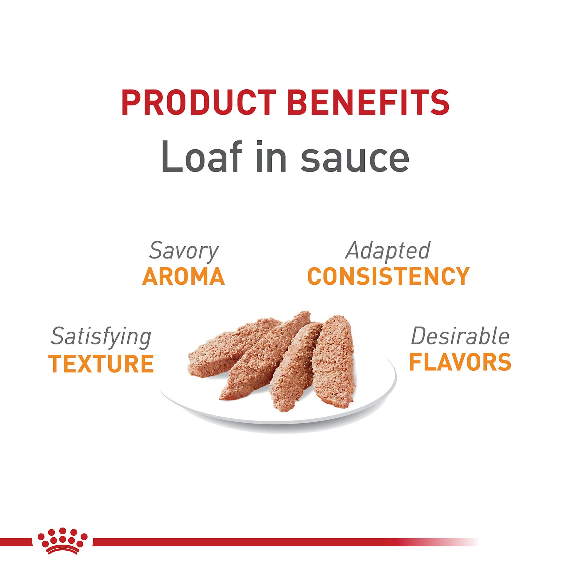 Royal Canin wet loaf close-up shows moist texture for palatable meals
