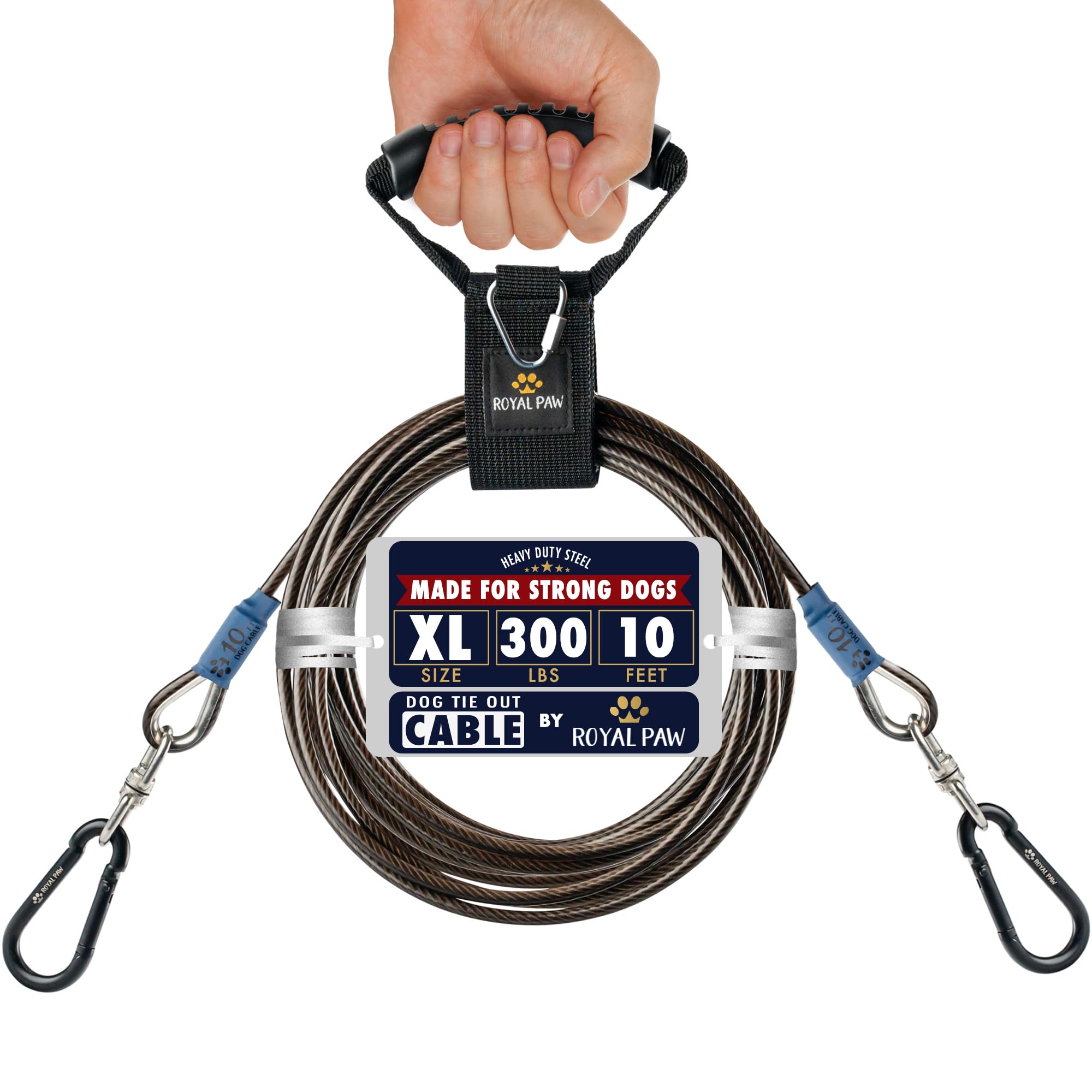 ROYAL PAW dog tie-out cable 6mm, 10ft, designed for weather resistance and outdoor freedom
