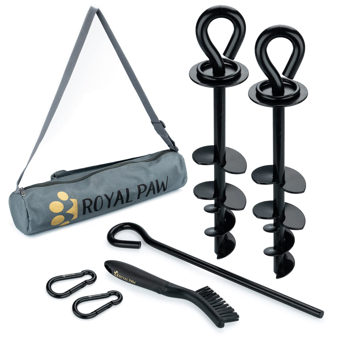 ROYAL PAW tie out stake in-ground anchor secures large dogs.