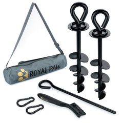 ROYAL PAW tie out stake in-ground anchor secures large dogs.