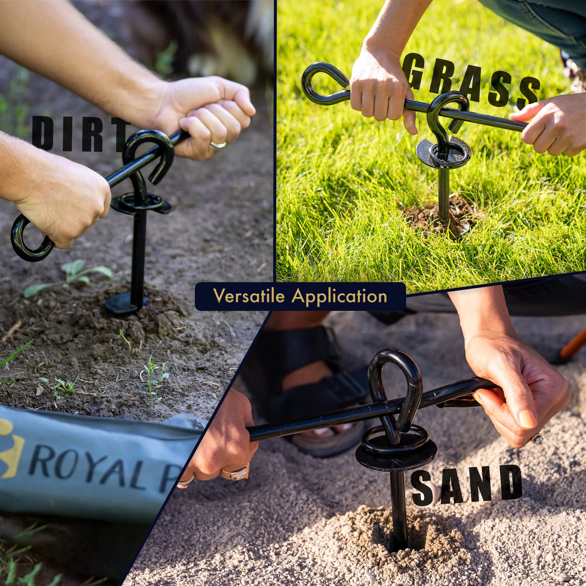 ROYAL PAW USA-designed stake shows durable outdoor gear for pets.