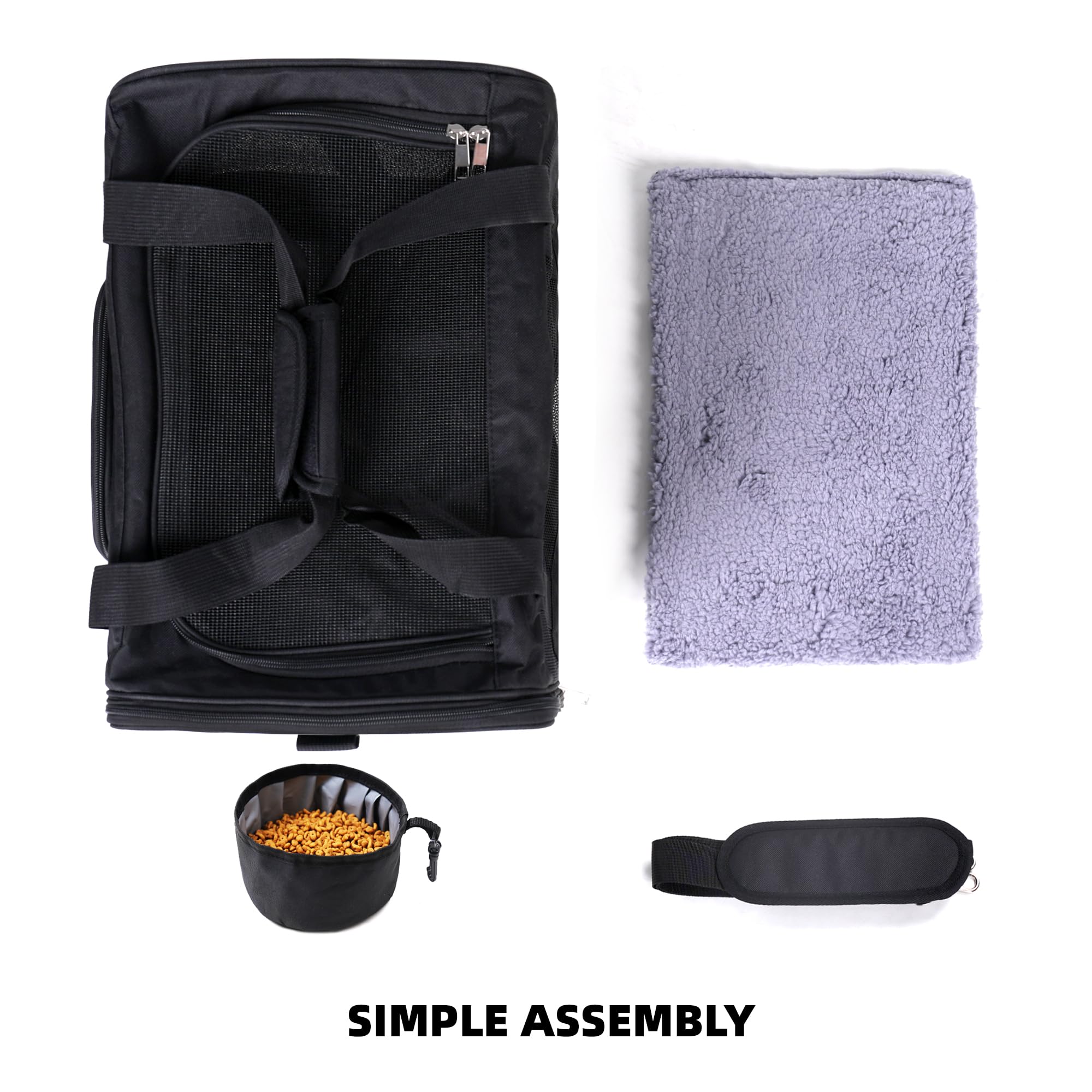 ROYPET escape-proof zipper keeps pets safely contained during transit.