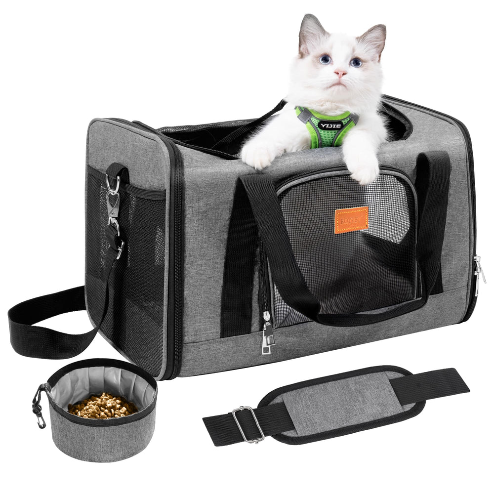 ROYPET cat carrier foldable soft-sided design for easy storage and travel