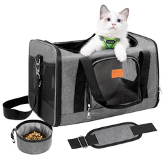 ROYPET cat carrier foldable soft-sided design for easy storage and travel