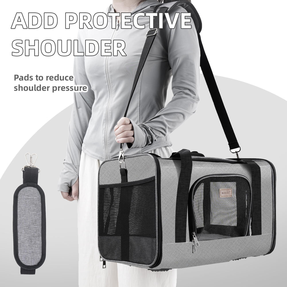 ROYPET cat carrier grey travel design suitable for busy journeys