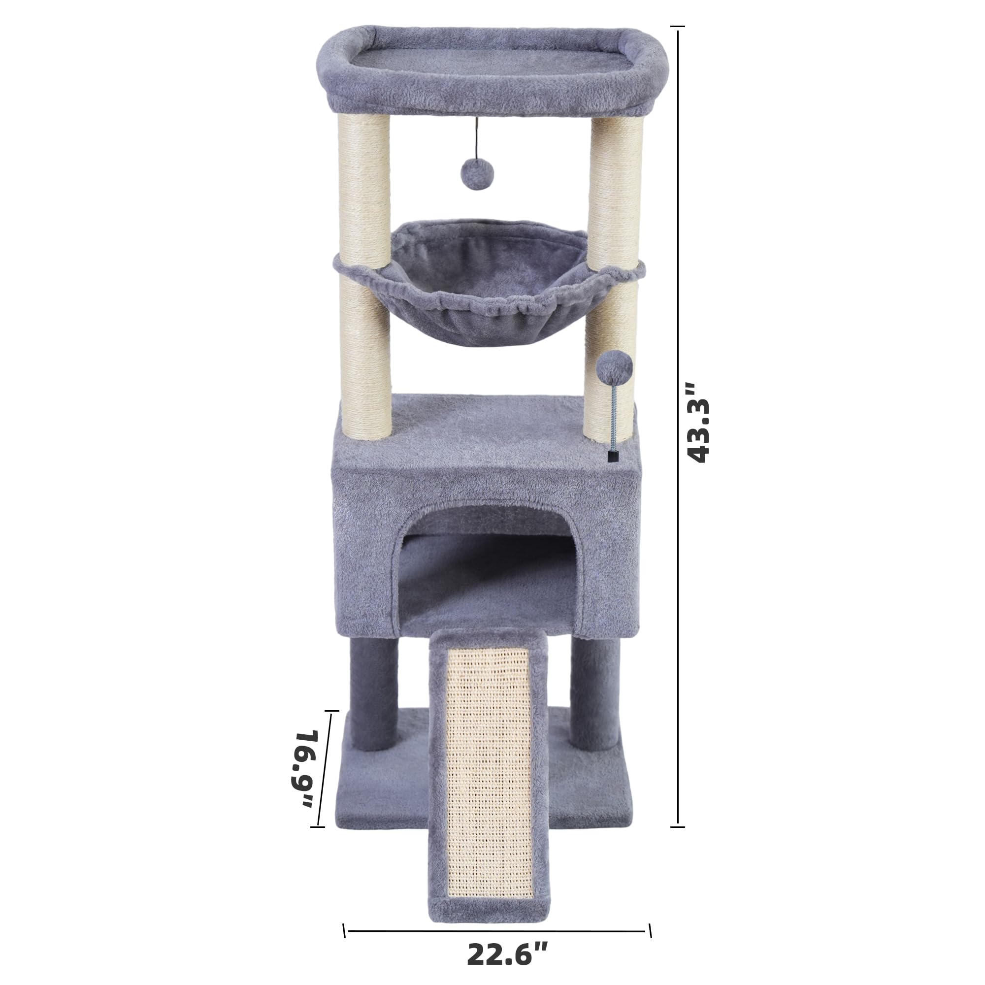 Roypet cat tree condo hideout grey offers cozy retreat for relaxed naps