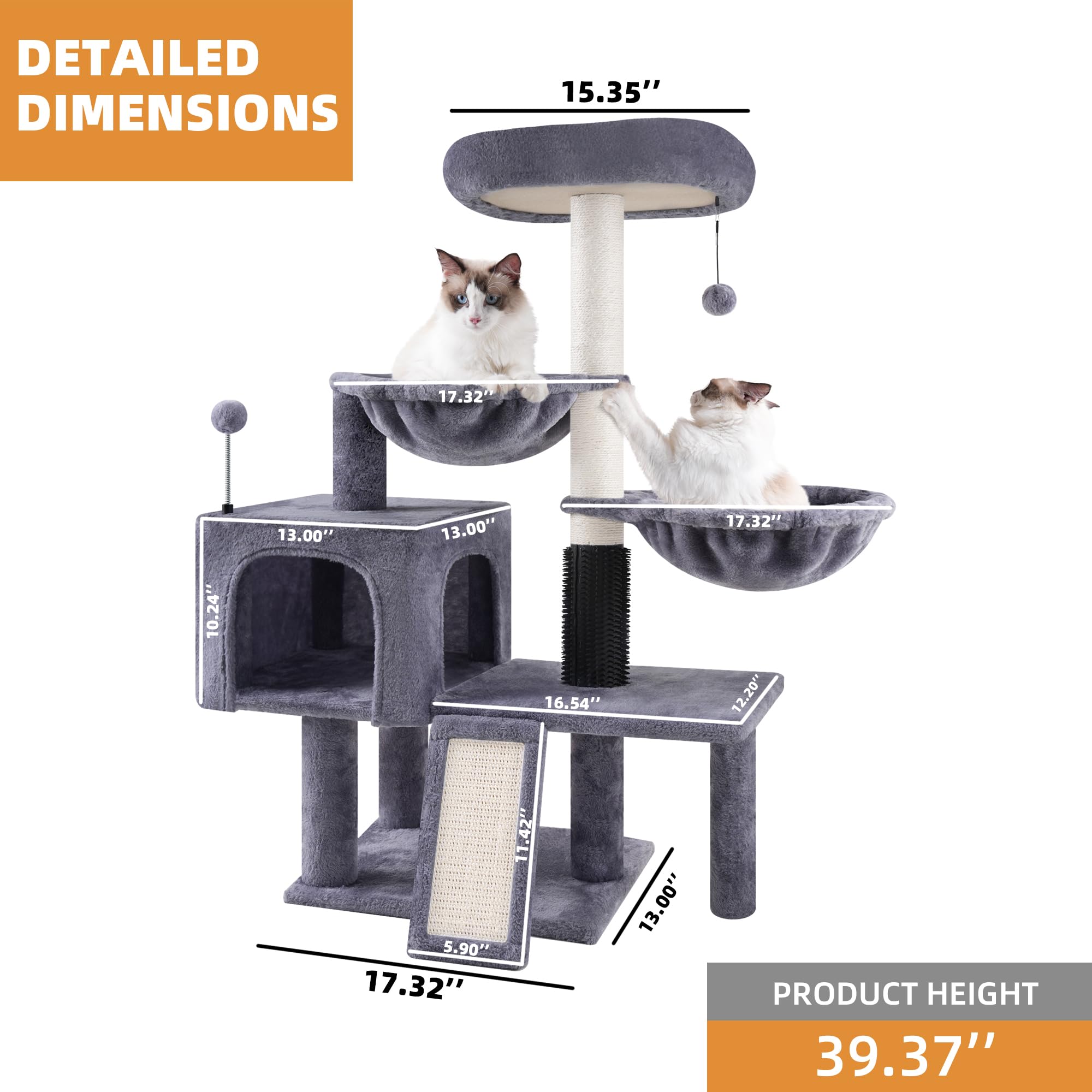 Roypet cat tree scratching posts protect furniture by inviting claws.