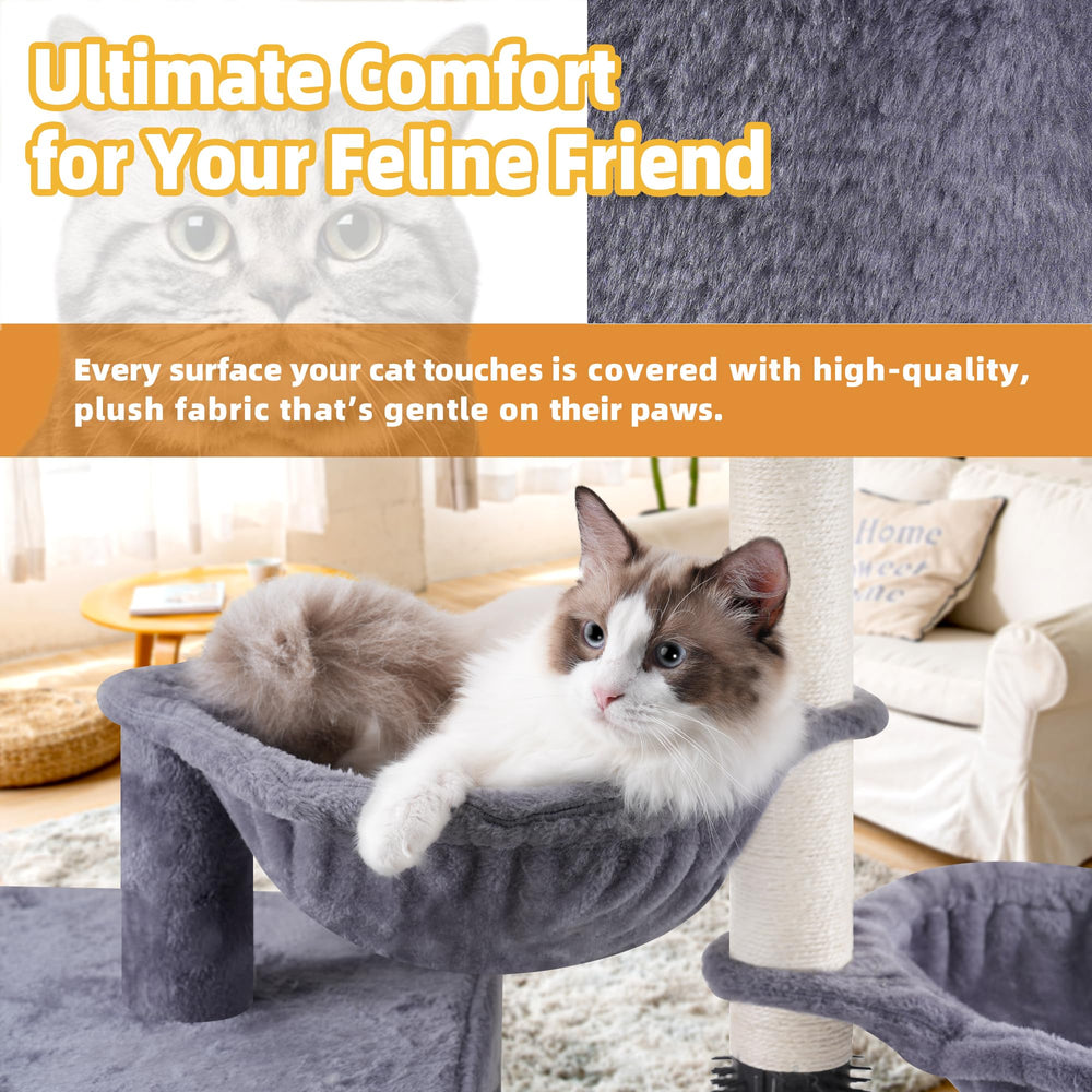 Roypet cat tree sturdy base ensures stable and safe setup.