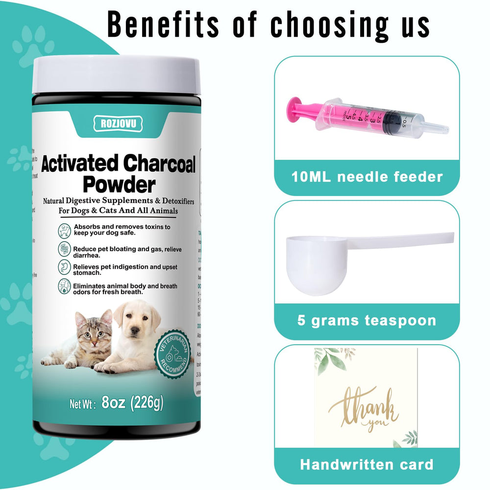 ROZJOVU topical charcoal paste on a paw or skin area for gentle relief.