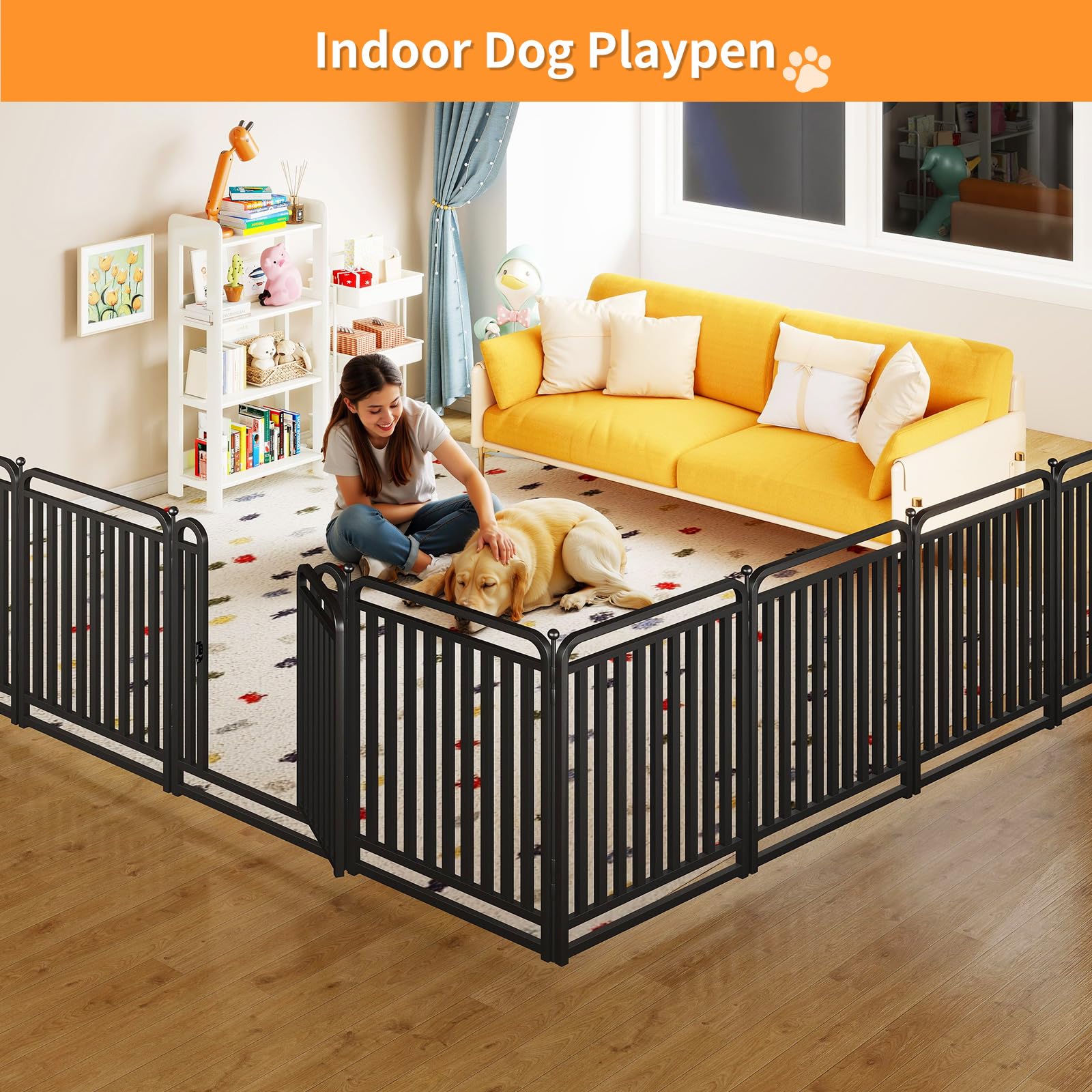 RRBW Puppy Playpen 32-inch height provides a roomy space for pets.