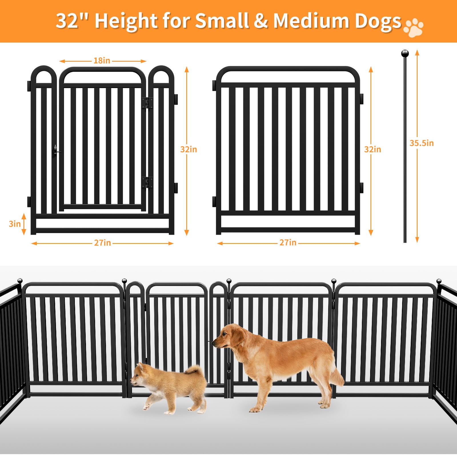 RRBW Puppy Playpen in black adds stylish, versatile fencing.