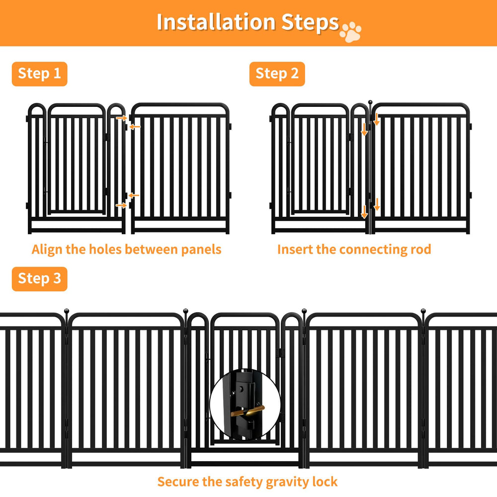 RRBW thickened metal tube dog playpen outdoor panel quick setup without tools.