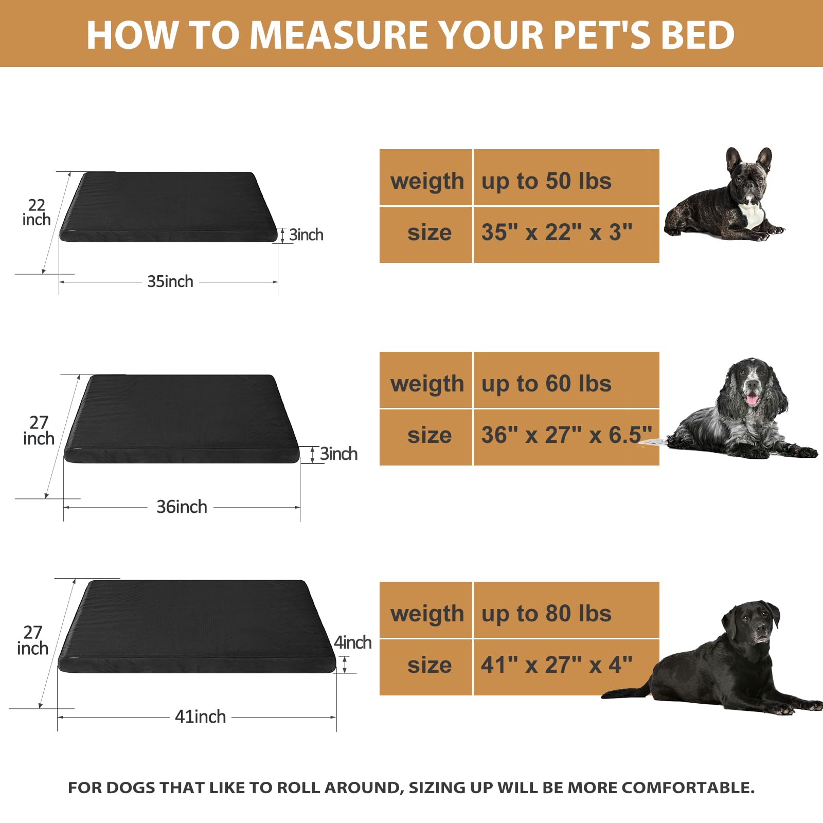 RRPETHOME large dog sleeping on bed to show ample space and comfort