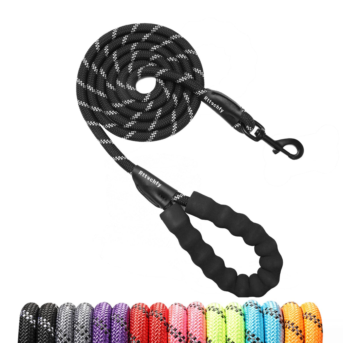 Rttochfy rope dog leash padded handle for comfortable, controlled walks