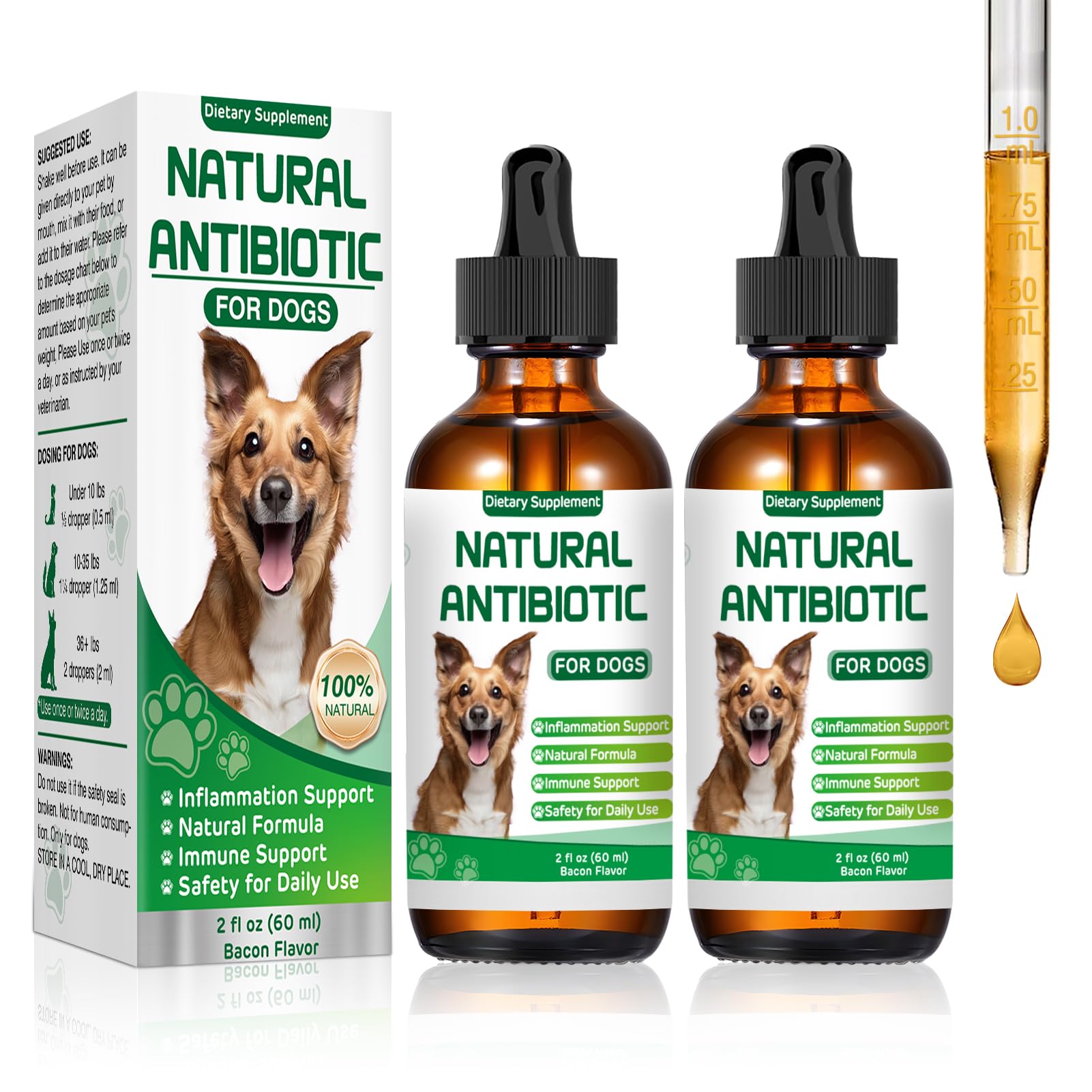 RUAKPL antibiotics for dogs bottle: natural formula supporting daily canine wellness