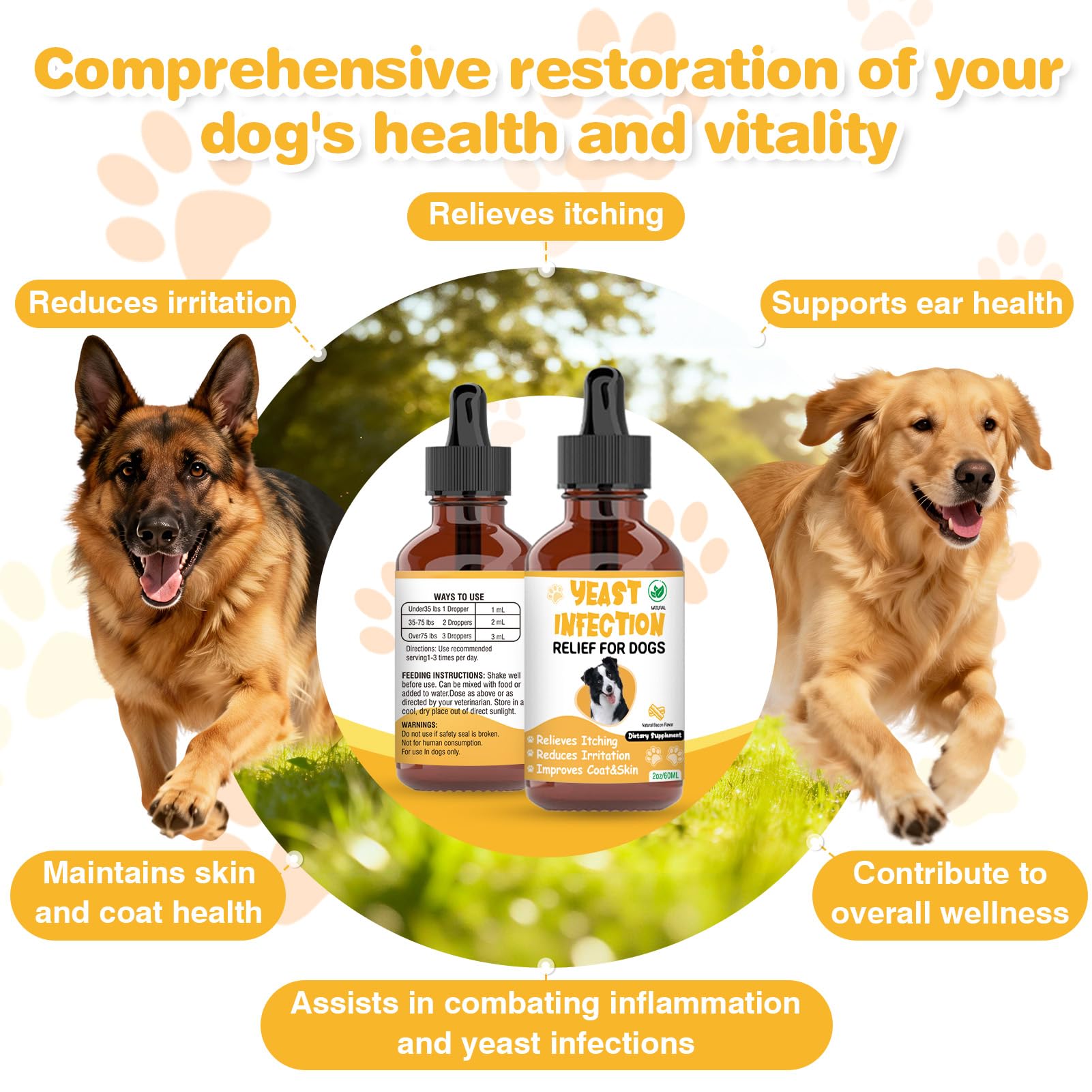 RUAKPL dog yeast treatment liquid form enables quick oral administration.