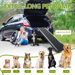 RUBLELITIE dog ramp length extended with long incline for large dogs