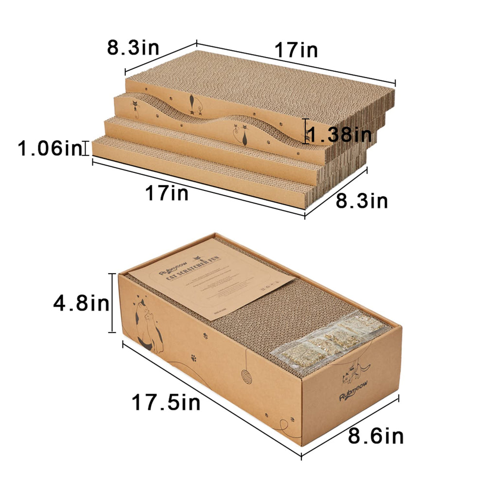 RUBMEOW four-scratcher set, suitable for one or multiple cats.