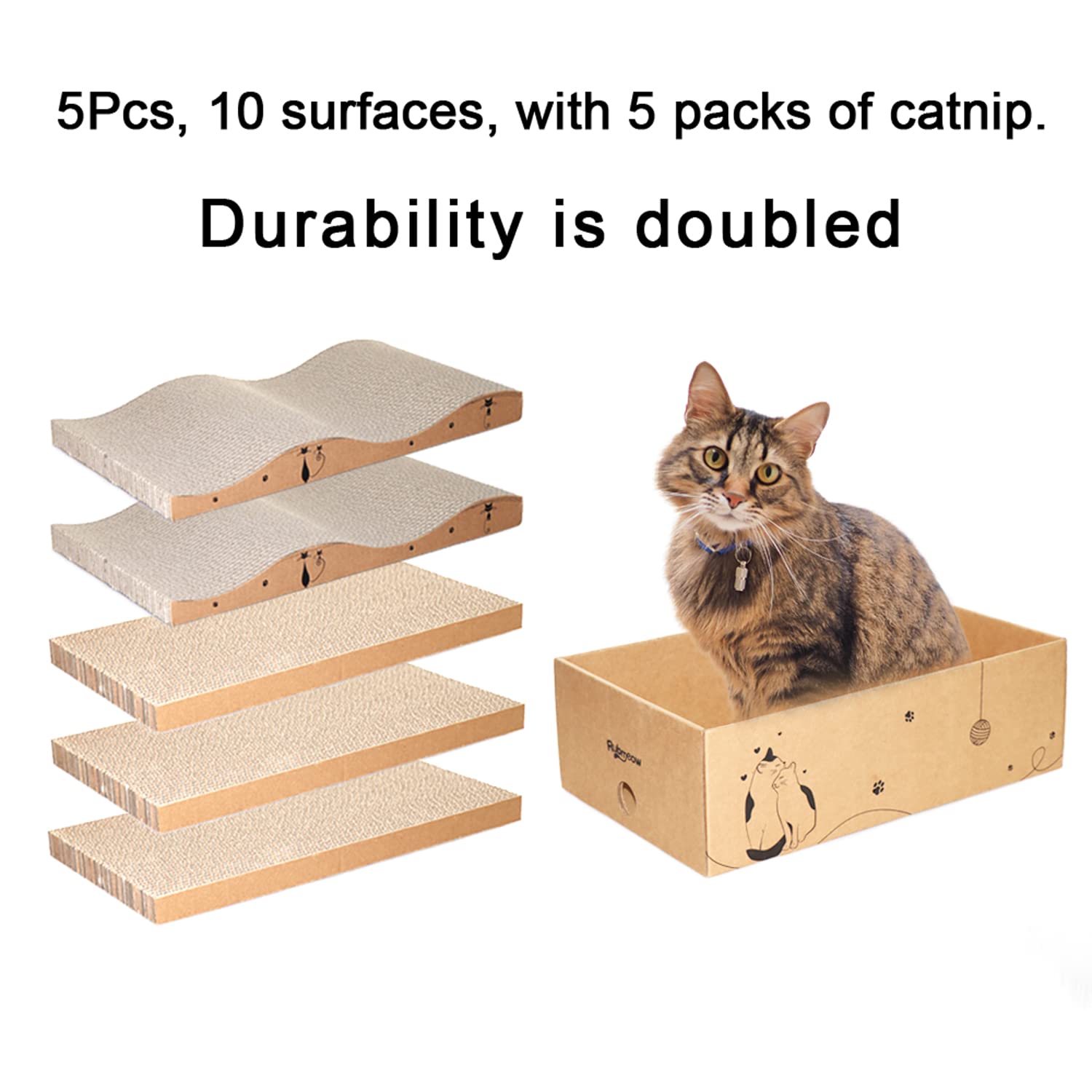 RUBMEOW reversible design doubles the scratching lifespan.