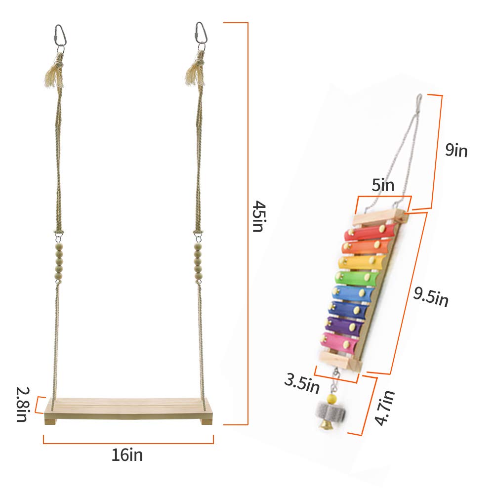 RUBY.Q birds interact with the swing for stimulating enrichment
