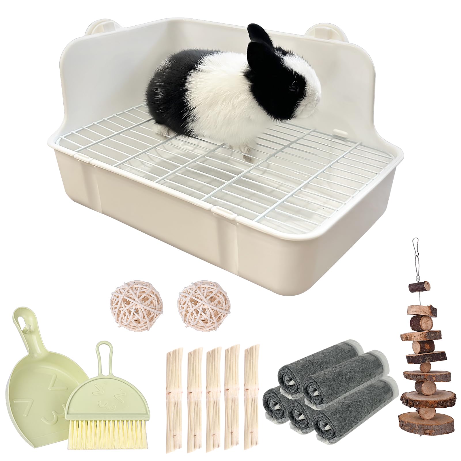 RubyHome rabbit litter box with deep design for easier cleanups.