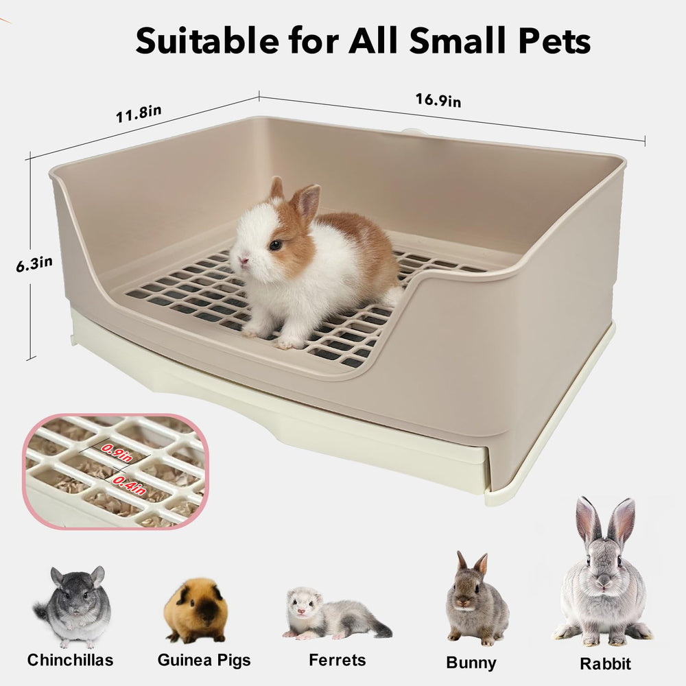 RubyHOME reinforced-bottom litter box supports energetic small pets.