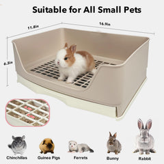 RubyHOME reinforced-bottom litter box supports energetic small pets.