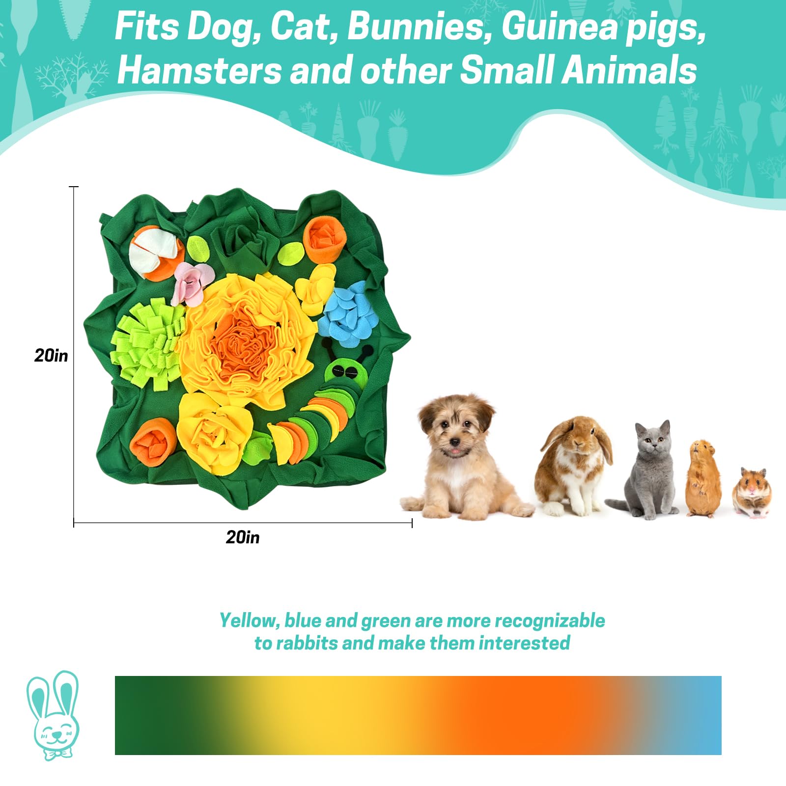 RUBYHOME-snuffle-pad-for-bunnies demonstrates interactive feeding and enrichment