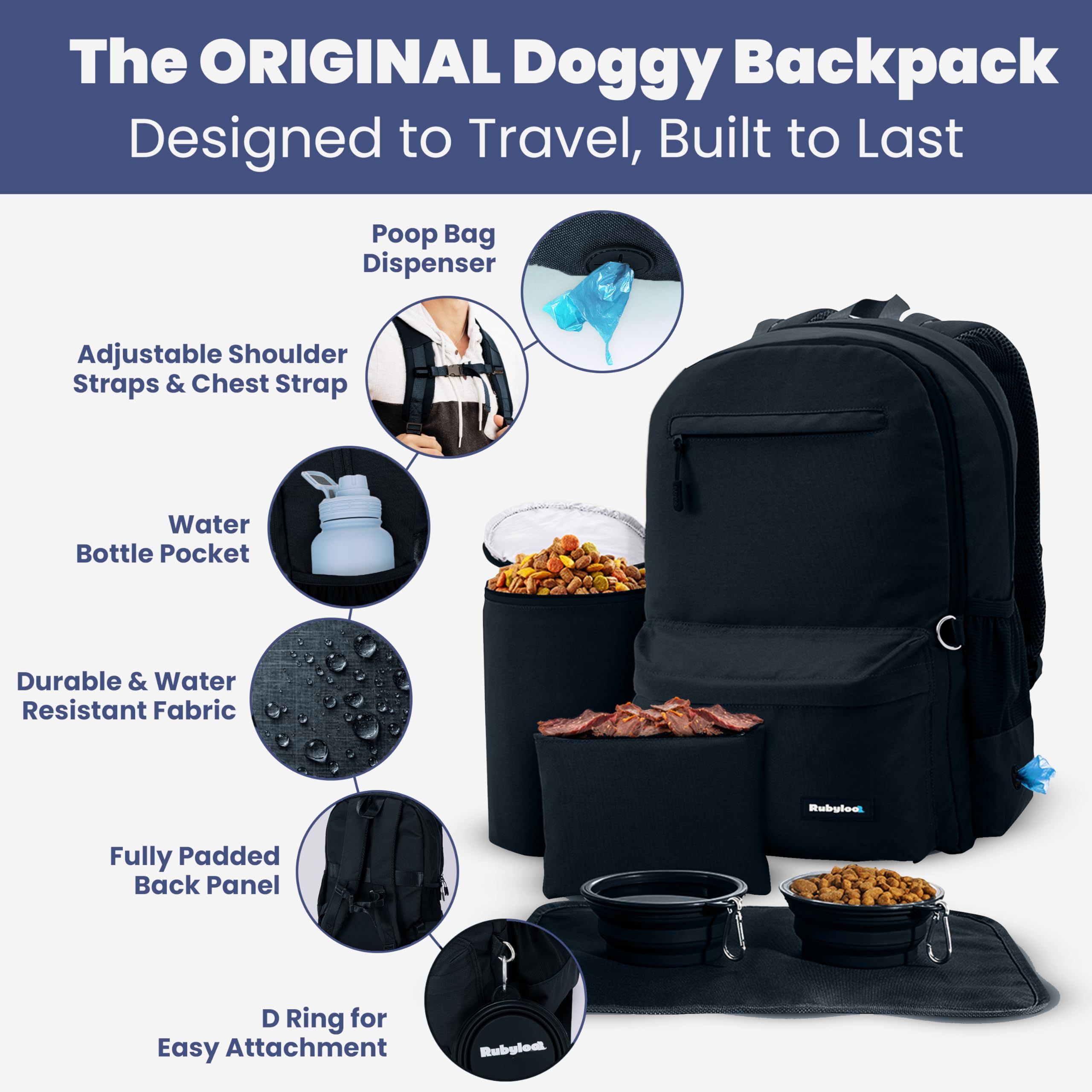 Rubyloo BPA-free collapsible travel bowls ready for on-the-go meals and hydration.